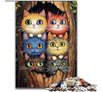 Puzzle per adulti da 1000 pezzi raffigurante un gatto nella cavità di un albero, in cartone, gioco rompicapo per adolescenti, regalo perfetto per una serata di giochi in famiglia (dimensioni 26x38cm)