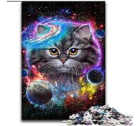 Puzzle per adulti da 1000 pezzi raffigurante un gatto nella galassia nello spazio e nel cosmo in legno regalo per bambini dai 14 anni in su attività divertente per tutta la famiglia sfida per la mente