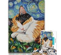 Puzzle per adulti da 1000 pezzi raffigurante un gatto nero che dorme nel cielo notturno puzzle per adolescenti gioco stimolante giocattoli decorazioni da parete regali unici per compleanno e Natale