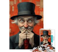 Puzzle per adulti da 1000 pezzi raffigurante un gentiluomo sorridente con cilindro e un gabinetto ideale per compleanni e Natale Gioco di famiglia difficile adatto a persone dai 14 anni in su 38x52cm