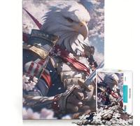 Puzzle per adulti da 1000 pezzi raffigurante un guerriero samurai con un'aquila, ideale per il relax, l'interazione genitore-figlio, una collezione d'artista e belle arti 50x75cm