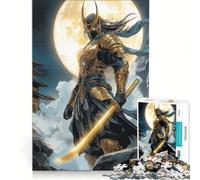 Puzzle per adulti da 1000 pezzi raffigurante un guerriero samurai giapponese dorato, antistress, per analisi e logica, collezione d'artista, belle arti 38x52cm