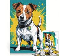 Puzzle per adulti da 1000 pezzi raffigurante un Jack Russell Terrier, giocattolo educativo, da assemblare, collezione d'artista, opera d'arte 50x75cm