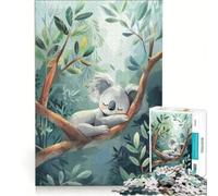 Puzzle per adulti da 1000 pezzi raffigurante un koala addormentato su un albero di eucalipto giocattolo educativo antistress collezione d'artista opera d'arte 38x52cm