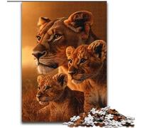 Puzzle per adulti da 1000 pezzi raffigurante un leone della savana africana, un rompicapo stimolante per adolescenti, perfetto come decorazione per la casa o come regalo, 50x75cm