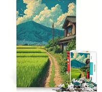 Puzzle per adulti da 1000 pezzi raffigurante un paesaggio rurale giapponese con cassetta postale rossa ideale per il relax l'interazione genitore-figlio una collezione d'artista e opere d'arte 50x75cm