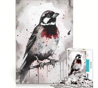 Puzzle per adulti da 1000 pezzi raffigurante un passero dalla gola nera Un gioco pratico, divertente e spiritoso, perfetto anche come decorazione da scrivania 38x26cm