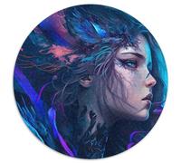 Puzzle per adulti da 1000 pezzi, raffigurante un ritratto fantasy di un angelo. Puzzle rotondi da 1000 pezzi per feste, compleanni e serate di giochi in famiglia (dimensioni 67,5x67,5 cm).