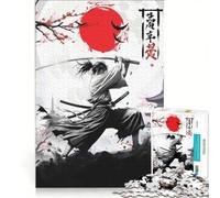 Puzzle per adulti da 1000 pezzi raffigurante un samurai giapponese tra i ciliegi in fiore Gioco divertente, decorazione perfetta, con pezzi di forma casuale che si incastrano perfettamente 50x75cm