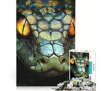 Puzzle per adulti da 1000 pezzi raffigurante un serpente verde in primo piano, giocattolo decorativo da parete, attività divertenti da fare in casa, per rafforzare il legame di coppia 50x75cm
