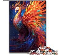 Puzzle per adulti da 1000 pezzi raffigurante un uccello fenice colorato,realizzato in legno come decorazione fai da te o regalo di compleanno,50x75cm,divertente artigianato per tutta la famiglia