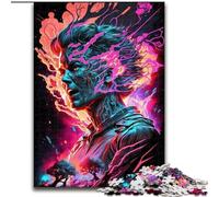 Puzzle per adulti da 1000 pezzi raffigurante un umano al neon in fiamme, dimensioni 26x38cm, attività per la famiglia, rompicapo, decorazioni per la casa, regalo per le feste.