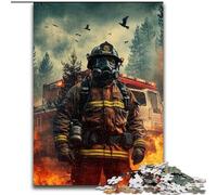 Puzzle per adulti da 1000 pezzi raffigurante un vigile del fuoco, ideale per adolescenti e collezionisti, regalo da viaggio, attività per famiglie (dimensioni 26x38cm)