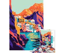 Puzzle per adulti da 1000 pezzi raffigurante un villaggio greco del Mediterraneo gioco educativo e sfida ideale per la decorazione della casa e come regalo (dimensioni 38x52cm)