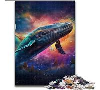 Puzzle per adulti da 1000 pezzi raffigurante una balena blu colorata, un rompicapo stimolante per adolescenti, perfetto come decorazione per la casa o come regalo (dimensioni: 26x38cm)