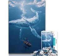 Puzzle per adulti da 1000 pezzi raffigurante una balena, giocattolo educativo intellettuale decomprimente, ideale come regalo per tutta la famiglia (75x50cm)