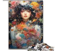 Puzzle per adulti da 1000 pezzi raffigurante una bella donna con fiori, perfetto per il divertimento in famiglia, perfetto per le vacanze e per le serate di gioco interattive (dimensioni: 26x38cm)