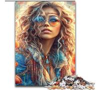 Puzzle per adulti da 1000 pezzi raffigurante una bellissima donna angelo oscuro, un giocattolo educativo intellettuale e rilassante, ideale come regalo per tutta la famiglia dimensioni 26x38cm