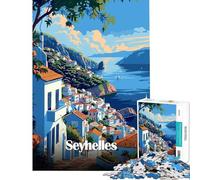 Puzzle per adulti da 1000 pezzi raffigurante una città costiera delle Seychelles gioco educativo e stimolante per tutta la famiglia ideale come idea regalo (dimensioni 38x52cm)