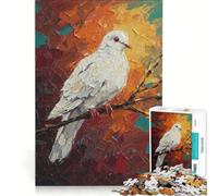 Puzzle per adulti da 1000 pezzi raffigurante una colomba bianca su un ramo dipinto ad olio gioco educativo attività divertenti da fare a casa ideale per compleanni e Natale 50x75cm