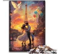 Puzzle per adulti da 1000 pezzi raffigurante una coppia che si bacia, giocattolo educativo intellettuale e rilassante, ideale come regalo per tutta la famiglia dimensioni 26x38cm