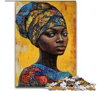 Puzzle per adulti da 1000 pezzi raffigurante una donna africana, adatto a partire dai 14 anni, ideale come regalo per tutta la famiglia (dimensioni 50x75cm)