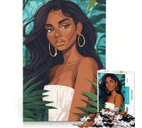 Puzzle per adulti da 1000 pezzi raffigurante una donna africana, un gioco pratico, ideale per passare il tempo durante le vacanze o semplicemente per rafforzare l'amore di coppia 50x75cm