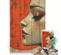 Puzzle per adulti da 1000 pezzi raffigurante una donna con un cerchio rosso ideale per giochi in famiglia interazione genitore-figlio e come regalo per amici e parenti 38x52cm