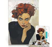 Puzzle per adulti da 1000 pezzi raffigurante una donna dai capelli rossi e dall'aspetto forte in stile Egon Schiele Gioco per famiglie rilassante e stimolante ideale come regalo 38x26cm