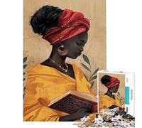 Puzzle per adulti da 1000 pezzi raffigurante una donna indiana che legge un libro Gioco rilassante per adulti perfetto come decorazione e ideale come regalo (dimensioni 50x75cm)