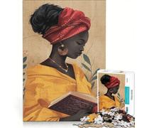 Puzzle per adulti da 1000 pezzi raffigurante una donna indiana che legge un libro, un gioco impossibile, difficile, compleanni e occasioni speciali 50x75cm