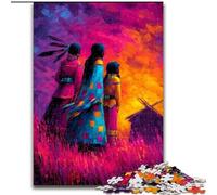 Puzzle per adulti da 1000 pezzi raffigurante una donna nativa americana, giocattoli educativi ideali come regalo per tutta la famiglia dai 14 anni in su dimensioni 50x75cm