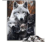 Puzzle per adulti da 1000 pezzi raffigurante una famiglia di lupi, adatto a partire dai 14 anni, ideale come regalo per tutta la famiglia (dimensioni 26x38cm)
