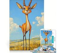 Puzzle per adulti da 1000 pezzi raffigurante una gazzella, giochi divertenti, attività per tutta la famiglia, compleanno e Natale 38x26cm