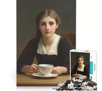 Puzzle per adulti da 1000 pezzi raffigurante una giovane donna con tazza da tè gioco interattivo attività divertenti da fare a casa regalo per donne 38x26cm