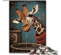 Puzzle per adulti da 1000 pezzi raffigurante una giraffa, adatto a partire dai 14 anni, ideale come regalo per tutta la famiglia (dimensioni 50x75cm)