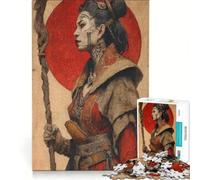 Puzzle per adulti da 1000 pezzi raffigurante una guerriera con bastone e tatuaggi un gioco interattivo per la decorazione della casa compleanni e Natale 38x52cm