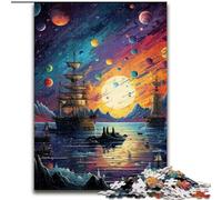 Puzzle per adulti da 1000 pezzi raffigurante una nave pirata nell'universo, dimensioni 26x38cm, attività divertente per tutta la famiglia, sfida per il cervello, regalo perfetto per adolescenti.