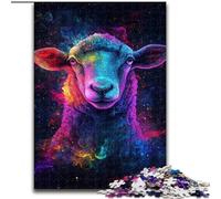 Puzzle per adulti da 1000 pezzi raffigurante una pecora galattica, ideale come regalo di Natale e Capodanno per adolescenti (dimensioni: 50x75cm)