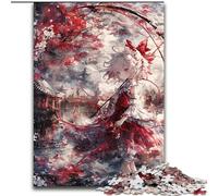 Puzzle per adulti da 1000 pezzi raffigurante una ragazza anime giapponese, in legno, per adolescenti e ragazzi, ideale come regalo di compleanno e per le feste, dimensioni 50X75cm