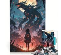 Puzzle per adulti da 1000 pezzi raffigurante una ragazza che affronta un drago, decorazione da parete, attività divertente da fare in casa, per rafforzare l'amore tra le coppie 38x52cm