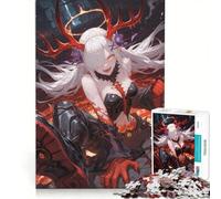 Puzzle per adulti da 1000 pezzi raffigurante una ragazza demone con corna e teschi, un giocattolo decorativo da parete, divertente e spiritoso, compleanni e Natale 50x75cm
