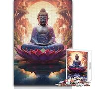 Puzzle per adulti da 1000 pezzi raffigurante una statua spirituale del Buddha, ma anche un gioco rompicapo divertente e umoristico, un ottimo regalo per i giochi (dimensioni 38x26cm)