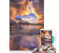 Puzzle per adulti da 1000 pezzi raffigurante una tempesta oceanica con una barca Gioco educativo divertente e spiritoso ideale come decorazione da scrivania 38x26cm
