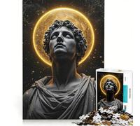 Puzzle per adulti da 1000 pezzi raffigurante una testa di pietra scultura antica con stelle e aureola dorata giochi per famiglie divertimento in famiglia compleanno e Natale 50x75cm