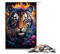 Puzzle per adulti da 1000 pezzi raffigurante una tigre colorata gioco giocattolo regalo adatto per la decorazione del desktop 75x50 cm.
