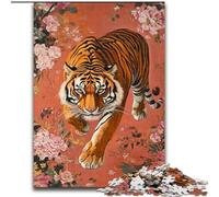 Puzzle per adulti da 1000 pezzi raffigurante una tigre nella giungla, un giocattolo educativo e stimolante, ideale come regalo per tutta la famiglia dimensioni 26x38cm