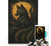 Puzzle per adulti da 1000 pezzi raffigurante una volpe a nove code con aura dorata gioco educativo rilassante e stimolante per la mente ideale come regalo di compleanno o per occasioni speciali