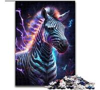 Puzzle per adulti da 1000 pezzi raffigurante una zebra con un fulmine, perfetto per divertirsi in famiglia a Natale, Ringraziamento, compleanni e Pasqua (dimensioni: 26x38cm)
