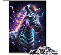 Puzzle per adulti da 1000 pezzi raffigurante una zebra con un fulmine, perfetto per il divertimento in famiglia a Natale, Ringraziamento, compleanni e Pasqua (dimensioni: 50x75cm)